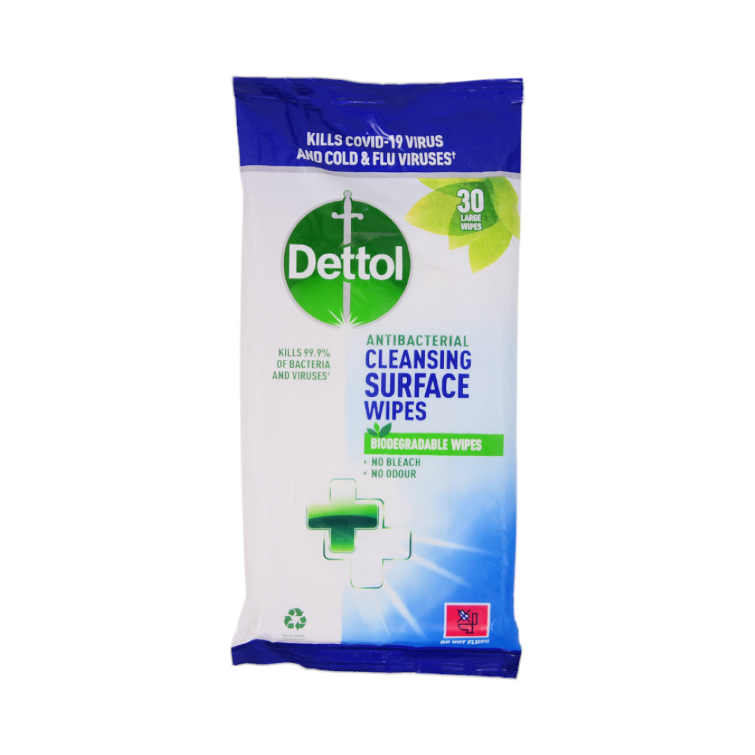 DETTOL CLEANING SURFACE WIPES 30S